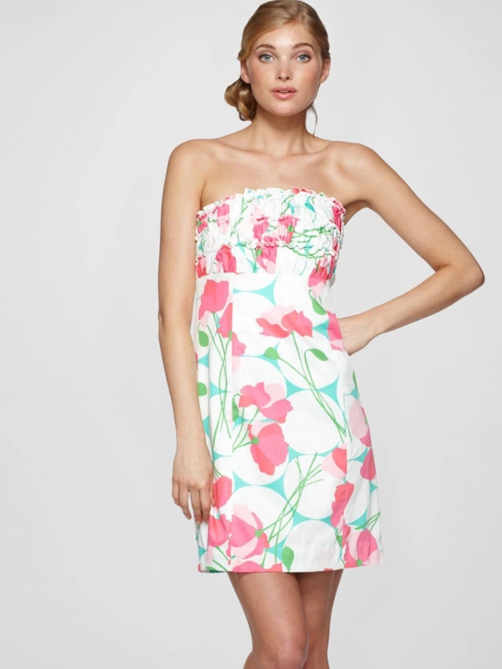 Lilly Pulitzer Franco strapless dress White had me a blast dress Sz 8 EUC - Picture 5 of 15